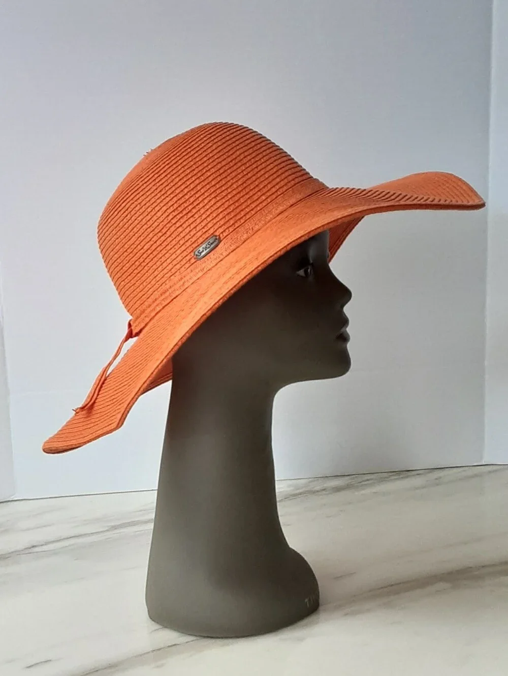 SUN 'N' SAND Floppy Wide-Brim Orange UPF 50+ Protection Sun Hat NWOT